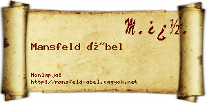 Mansfeld Ábel névjegykártya