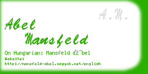 abel mansfeld business card